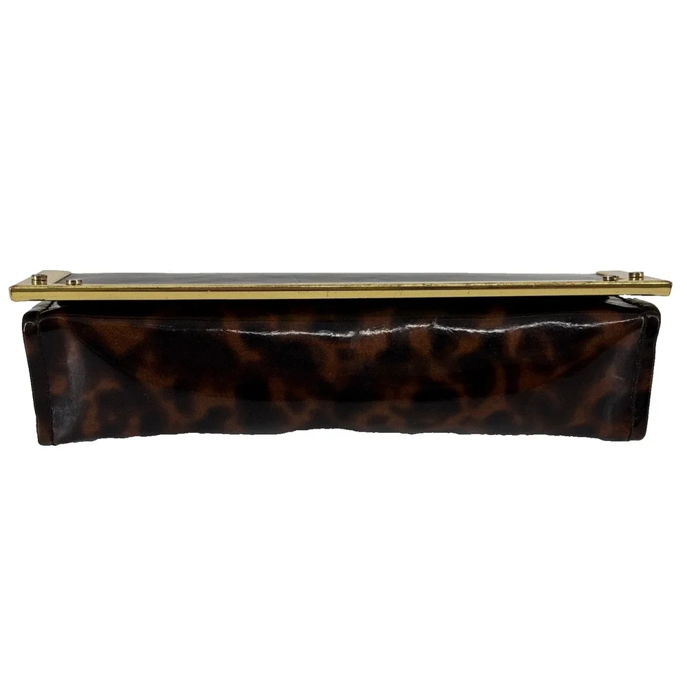 Tory Burch Sunglass Case Animal Print Patent Leather Eyeglasses Readers
